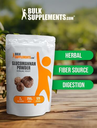 BULKSUPPLEMENTS.COM مسحوق الجلوكومانان - مسحوق مستخلص جذر الكونجاك، مسحوق مكملات الألياف، مسحوق الكونجاك - مكملات الألياف القابلة للذوبان، خالي من الغلوتين، 2 جرام لكل وجبة، 100 جرام (3.5 أونصة) in Kuwait