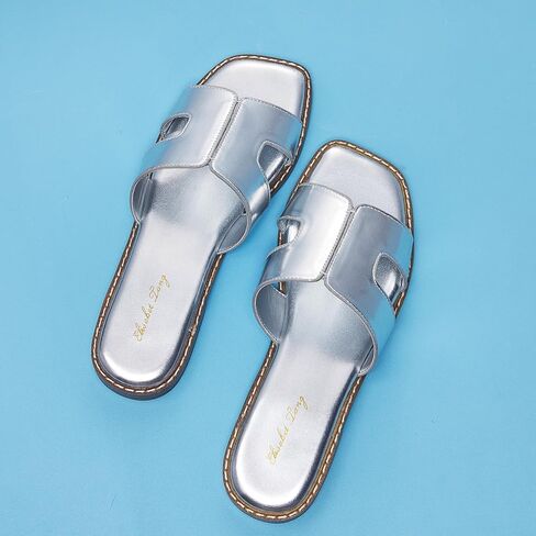 Elisabet Tang Retro Summer Trendy Flat Sandals for Women Fashion - Leather Beach Slide Slipper Comfort Daily Outdoor in Saudi Arabia