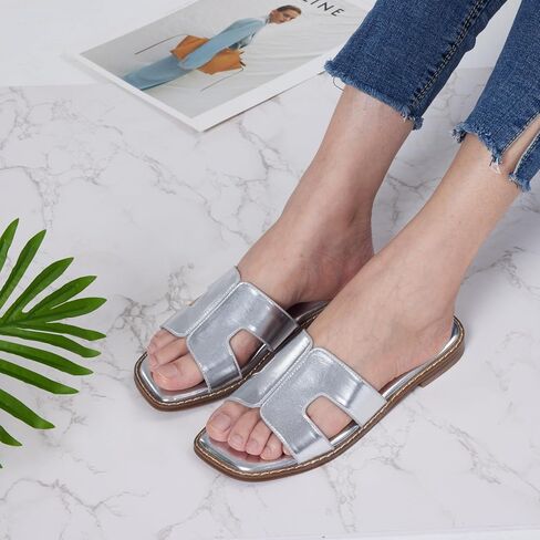Elisabet Tang Retro Summer Trendy Flat Sandals for Women Fashion - Leather Beach Slide Slipper Comfort Daily Outdoor in Saudi Arabia