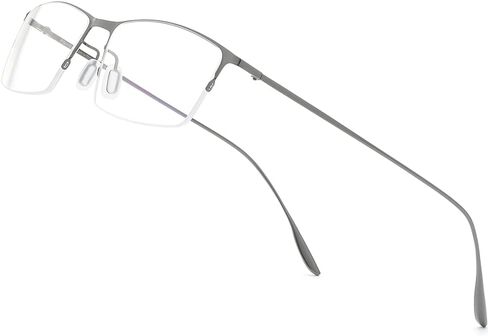 Metal Square Eyeglasses,Full Rim Lightweight Glasses Frame for Men 8105 in Saudi Arabia