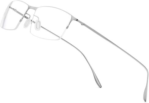 Metal Square Eyeglasses,Full Rim Lightweight Glasses Frame for Men 8105 in Saudi Arabia