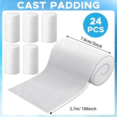 Treela 24 Rolls Cotton Cast Padding Individually Wrapped,4 Inch x 8.9 Ft in Saudi Arabia
