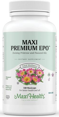 Organic Evening Primrose Oil Capsules 1500mg - EPO Gamma Linolenic Acid Supplement - Hormone Balance for Women - PMS & Hot Flashes Menopause Relief - GLA Hormonal Acne Supplements, 90 Count in Kuwait