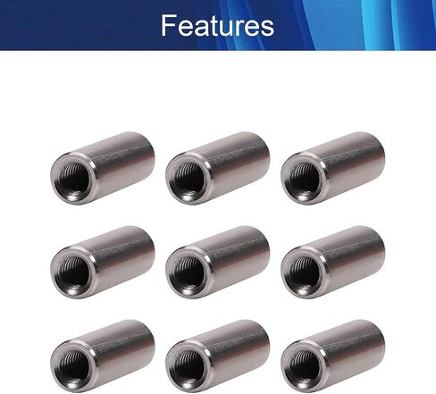 Round Connector Nuts Threaded Sleeve Rod Coupling Nut for Connect Two Threaded Shafts 10PCS in Saudi Arabia