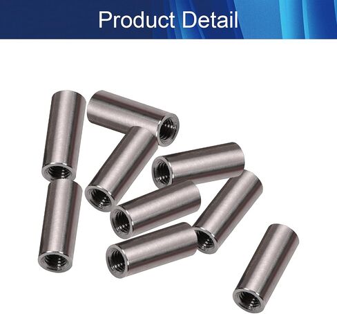 Round Connector Nuts Threaded Sleeve Rod Coupling Nut for Connect Two Threaded Shafts 10PCS in Saudi Arabia