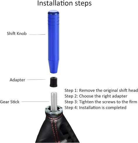 Long Shift Knob Extension Shifter Handle Aluminum Alloy Gear Stick Transmissions Weighted Shifting Lever Universal Fit Most Manual Automatic Cars Truck SUV (Black) in Saudi Arabia