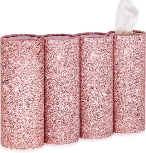 Car Tissues Holder,4 Pack Car Tissue Box with Facial Tissues,Travel Tissue Tubes for Car Cup Holder Tissues Cylinder Box Container (200 Tissues/3-ply) White in Saudi Arabia