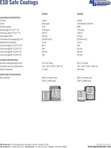 إم جي كيميكالز 844AR ESD طلاء آمن للبلاستيك، سائل 850 مل in Kuwait