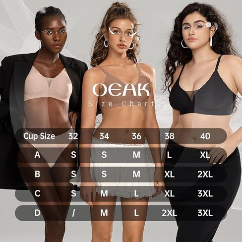 OEAK Womens Comfortable Bras Wireless Bras Push Up Bralettes Scalloped Mesh Bras Seamless Tshirts Bras Deep V Everyday Bras in Kuwait
