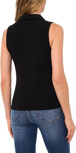 CeCe Women's Sleeveless V-Neck Polo Knit Top in Saudi Arabia