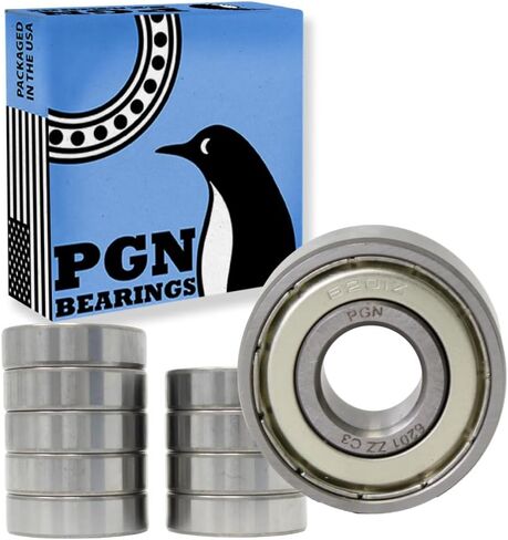 PGN (10 Pack) 6201-ZZ Bearing - Lubricated Chrome Steel Sealed Ball Bearing - 12x32x10mm Bearings with Metal Shield & High RPM Support in Saudi Arabia