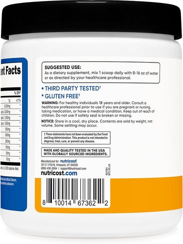 مسحوق Nutricost EAA 30 حصة (التوت الأزرق) - الأحماض الأمينية الأساسية - غير معدلة وراثيًا، خالي من الغلوتين، صديق للنباتيين in Kuwait