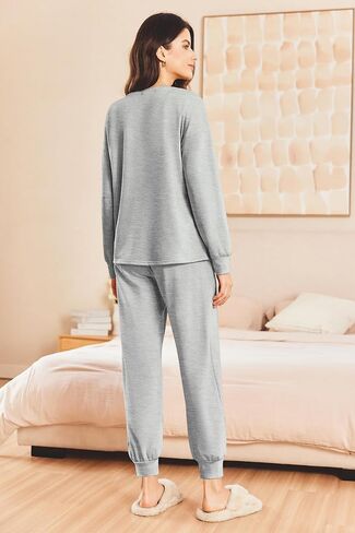 Ekouaer Lounge Sets for Women 2 Piece Jogger Pajama Long Sleeve Pants Loungewear Sweatsuits Casual Matching Outfits in Saudi Arabia
