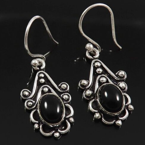 Tiger Eye Larimar Rose Quartz Black Onyx All Gemstone Silver Plated Drop Dangle Earring Handmade Jewelry MER-1002 in Saudi Arabia