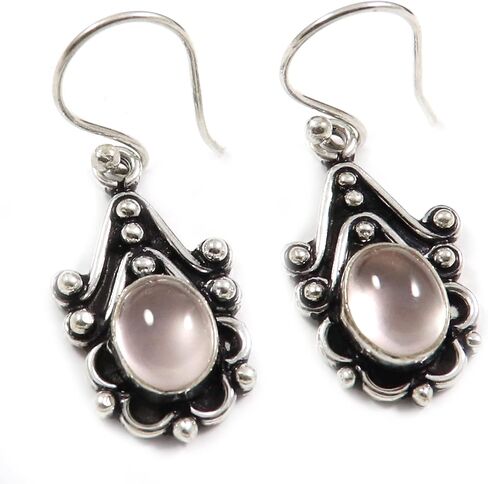 Tiger Eye Larimar Rose Quartz Black Onyx All Gemstone Silver Plated Drop Dangle Earring Handmade Jewelry MER-1002 in Saudi Arabia