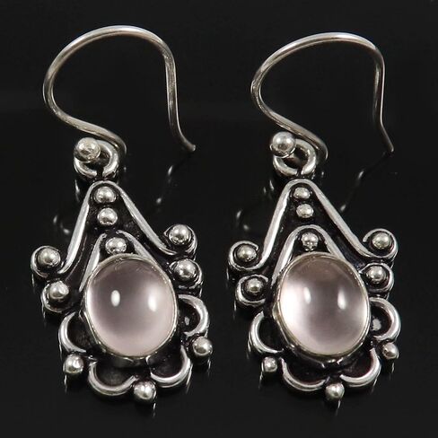 Tiger Eye Larimar Rose Quartz Black Onyx All Gemstone Silver Plated Drop Dangle Earring Handmade Jewelry MER-1002 in Saudi Arabia