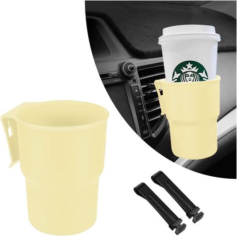 Hanging Cup Holder for Car Air Vents/Windows,Multi-Function Car Cup Holder Organizer/Car Trash Can,Universal Car Window Cup Holder with 2 Hooks Fits Most Cup Types (Black) in Saudi Arabia