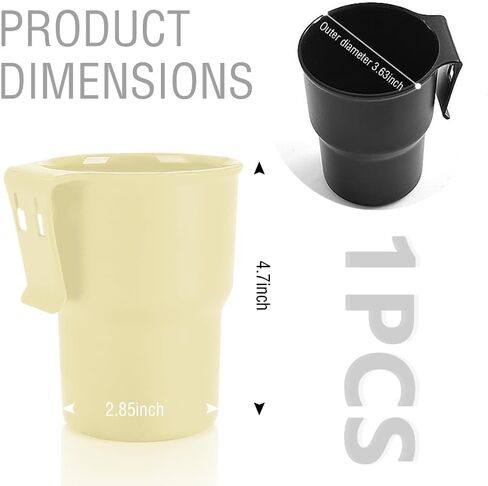 Hanging Cup Holder for Car Air Vents/Windows,Multi-Function Car Cup Holder Organizer/Car Trash Can,Universal Car Window Cup Holder with 2 Hooks Fits Most Cup Types (Black) in Saudi Arabia