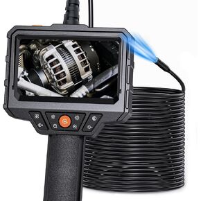 Endoscope Camera with Light and 50ft Semi-Rigid Cable, SKYEAR Handheld Borescope 4.3'' HD 1080P with 8 Adjust LED Lights, Inspection Camera with IP67 Waterproof Scope Camera for Swer, Gadgets for Men