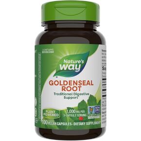 Nature's Way Goldenseal Root, Traditional Digestive Support, Berberine, Non-GMO Project Verified, Vegan, 50 Capsules (Packaging May Vary)