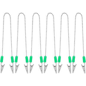 AUEAR, 6 Pack Napkin Clips Metal Dental Bib Clips Napkin Chain Bib Holder Napkin Fixing Clips Chain Lanyard Napkin Holder Flexible for Adult (6 Colors)