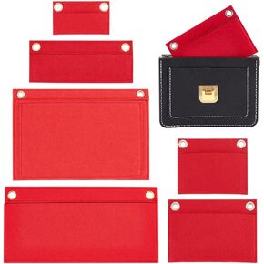 WADORN 6 Sizes Purse Conversion Organizer Insert, Felt Handbag Organizer Inner Pocket Wallet Clutch Bag Conversion Kit with Eyelet Pochette Bag in Bag Accessory, Black
