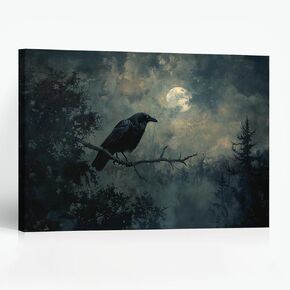 YFCLDPH Vintage Three Witches in The Forest Witchy Canvas Painting Print Halloween Wall Art Gothic Decor Witch Poster Witchy Room Aesthetic and Halloween Decorations 12X16inch Unframed