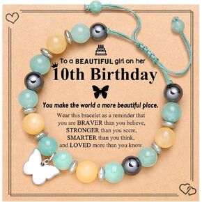 Charm Stone Wrap Bracelet Women Trendy Birthday Bracelets Gift To My Granddaughter Daughter Sister Natural Stone Butterfly Bracelet