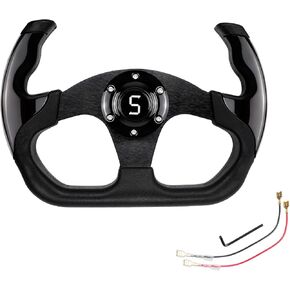 Golf Cart Steering Wheel Fit Club Car EZGO Yamaha, Skid Steering Wheel, 12.7" Universal Steering Wheel for Club Car Ds and Precedent EZGO RXV & TXT Yamaha Most Golf Cart, Grey