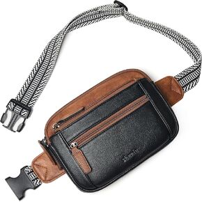 SHRRIE 2L Fanny Packs للنساء والرجال 4 جيوب بسحاب في كل مكان حقيبة حزام من الجلد الصناعي حقيبة الخصر حقيبة الصدر للسفر والجري المهمات