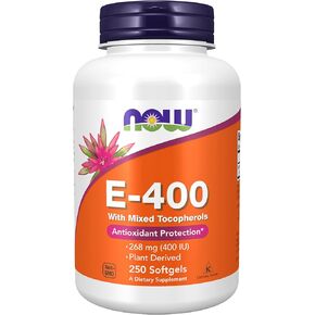 NOW Supplements, Vitamin E-400 IU Mixed Tocopherols, Antioxidant Protection*, 50 Softgels