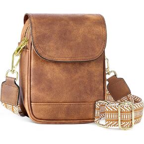 Vegan Leather Small Crossbody Bag for Women Trendy Anti-Thief Cell Phone Shoulder Purse Wallet Handbag Guitar Strap
