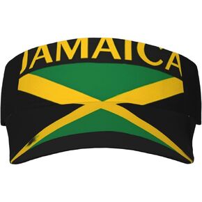 Jamaica Flag Sports Sun Visors Hat for Women Men Wide Brim Beach Hat Jamaican Visor Hat Summer Packable Cap