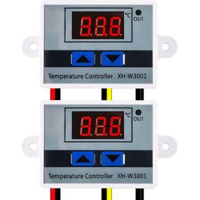 2 قطعة وحدة تحكم في درجة الحرارة LED الرقمية 24 فولت ترموستات رقمي مفتاح ترموستات إلكتروني مع مسبار مقاوم للماء قابل للبرمجة تسخين وتبريد XH-W3001 in Kuwait