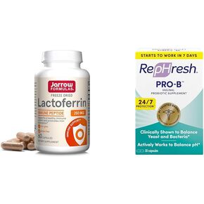 Jarrow Formulas Lactoferrin 250 mg - Immune-Supporting Glycoprotein & NOW Supplements, NAC (N-Acetyl Cysteine) 600 mg with Selenium & Molybdenum, 250 Veg Capsules