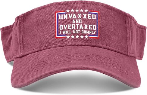 Unvaxxed and Overtaxed I Will Not Cap funny Sun Visor Hats for Women Visor Hats Reversible Running in Saudi Arabia