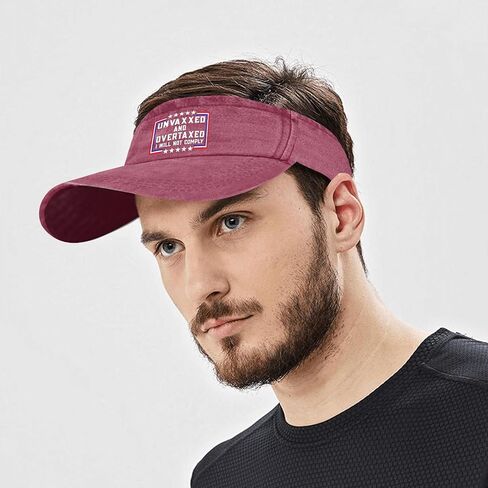 Unvaxxed and Overtaxed I Will Not Cap funny Sun Visor Hats for Women Visor Hats Reversible Running in Saudi Arabia