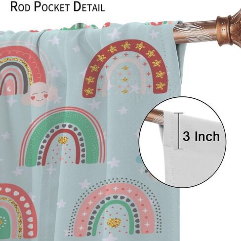 Unicorn Blackout Curtains for Kids Room Cute Cartoon Rainbow Window Curtains for Girls Bedroom Colorful Unicorns Window Drapes for Living Room Set 2 Panels,42x45 Inches in Saudi Arabia