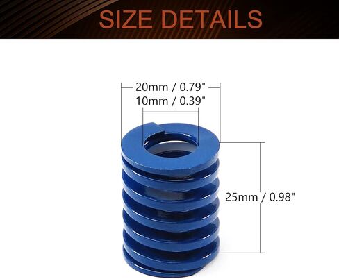 طابعة MroMax ثلاثية الأبعاد يموت الربيع 0.78 "OD 0.98" طويلة الربيع الصلب دوامة ختم تحميل خفيف قالب ضغط يموت الربيع الأزرق 2 قطعة طابعة ثلاثية الأبعاد الربيع أسفل الاتصال التسوية متوافق مع سرير الطابعة ثلاثية الأبعاد in Kuwait