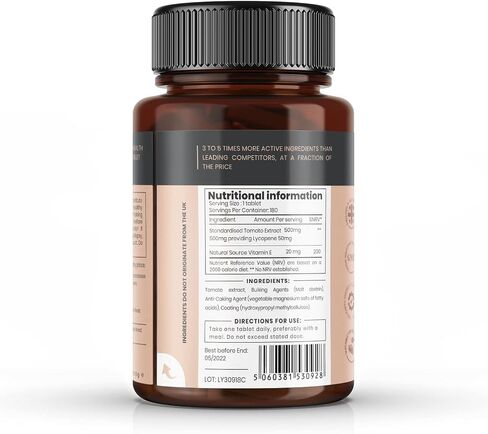 pureclinica Lycopene 50mg x 180 Tablets (6 Months Supply). 300% Strength of Regular Lycopene Tablets. in Saudi Arabia