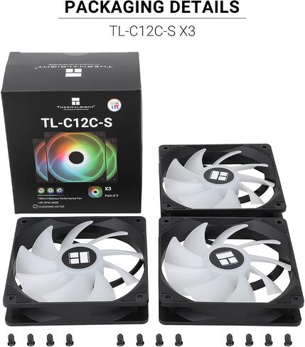مروحة وحدة المعالجة المركزية Thermalright TL-C12C-S مقاس 120 مم ARGB، مروحة كمبيوتر صامتة 4pin PWM مع محمل S-FDB، مروحة تبريد تصل إلى 1550 دورة في الدقيقة in Saudi Arabia