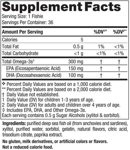 Nordic Naturals Nordic Omega-3 Fishies، Tutti Frutti - 36 Fishies - 300 مجم إجمالي أوميغا 3 مع EPA وDHA - دماغ صحي، مزاج، رؤية وجهاز مناعي - غير معدل وراثيًا - 36 حصة in Saudi Arabia