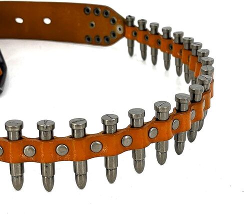 Full Bullet Rivet Belt Mens Real Leather Belt Punk Rocker Party Waistband With Biker Chain in Saudi Arabia