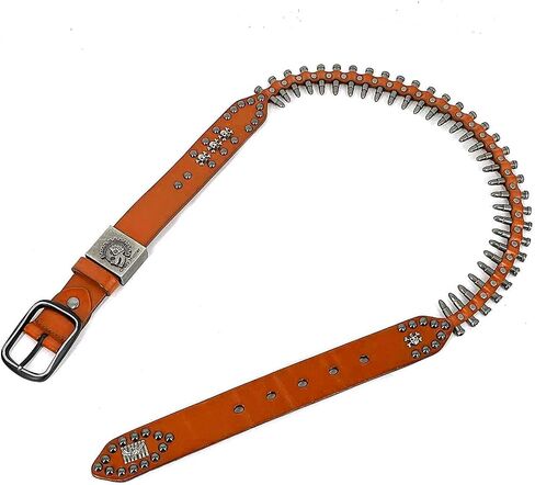 Full Bullet Rivet Belt Mens Real Leather Belt Punk Rocker Party Waistband With Biker Chain in Saudi Arabia