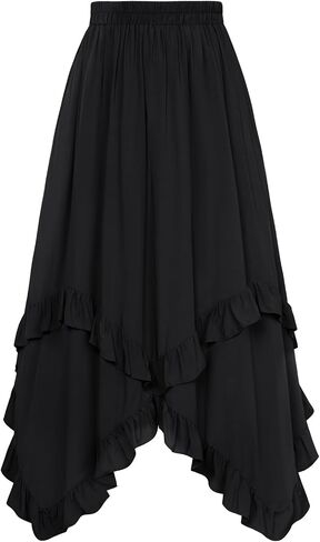 Scarlet Darkness Long Skirts for Women High Waist Renaissance Skirt Maxi Skirt with Pockets in Saudi Arabia