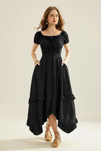 Scarlet Darkness Long Skirts for Women High Waist Renaissance Skirt Maxi Skirt with Pockets in Saudi Arabia