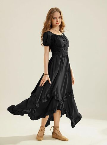 Scarlet Darkness Long Skirts for Women High Waist Renaissance Skirt Maxi Skirt with Pockets in Saudi Arabia