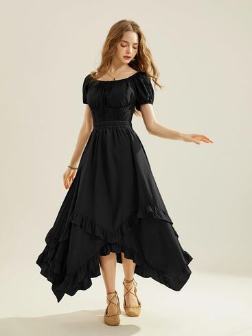 Scarlet Darkness Long Skirts for Women High Waist Renaissance Skirt Maxi Skirt with Pockets in Saudi Arabia