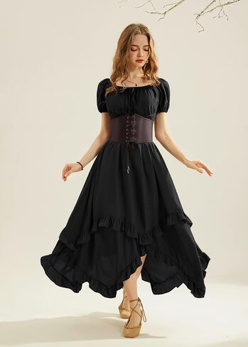Scarlet Darkness Long Skirts for Women High Waist Renaissance Skirt Maxi Skirt with Pockets in Saudi Arabia