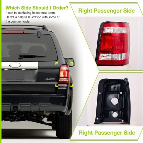 Driver Side (LH) Tail Light for 2008 2009 2010 2011 2012 Ford Escape tail lamp w/o bulbs FO2800210 8L8Z13405A in Saudi Arabia